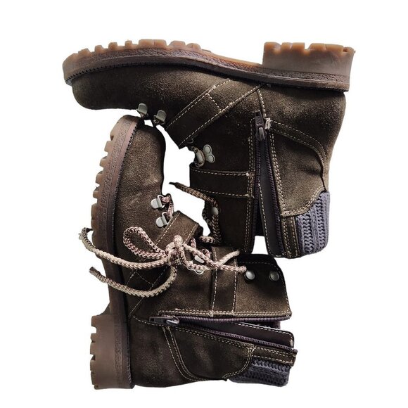Bos & Co Corral Shoes Women's 38 7.5 Brown Waterproof Suede Boots Lace Up - Picture 8 of 10